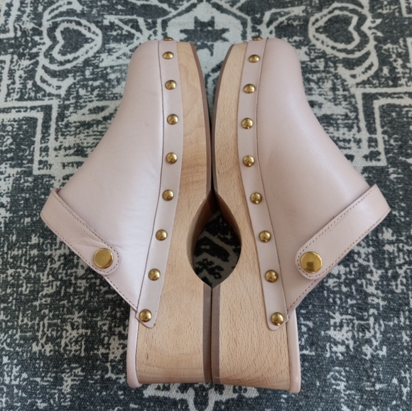 J. Crew Convertable Leather Clogs Luxury Camel/Blush Pink 7US - Picture 5 of 13